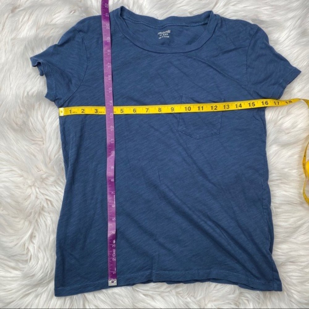 Madewell Blue Crew Neck Pocket T-Shirt XXS - Picture 8 of 8